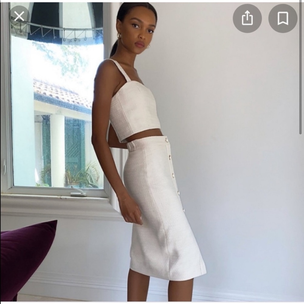 Aritzia Babaton Giselle Tweed Crop Cami Top